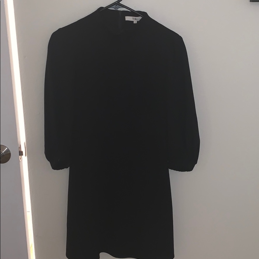 Tibi high neck black dress